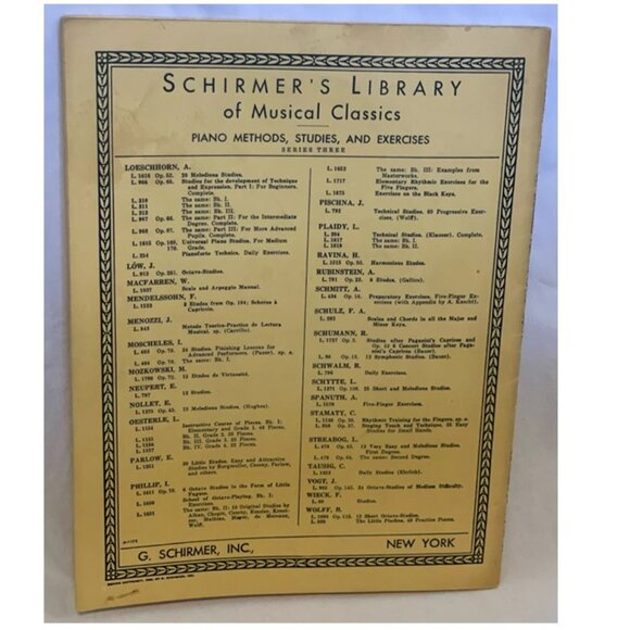 Schmitt Op. 16 Preparatory Exercises for Piano 1922 Schirmers Appendix A. Knecht - Picture 2 of 11